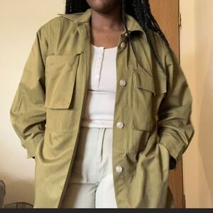 H&M Green Utility Oversized Shacket Size XS